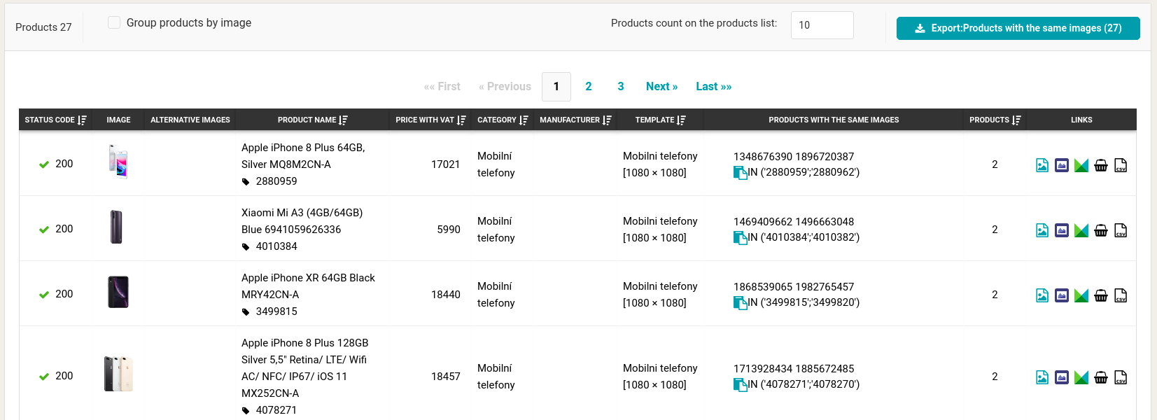 Export with the same images using Feed Image Editor